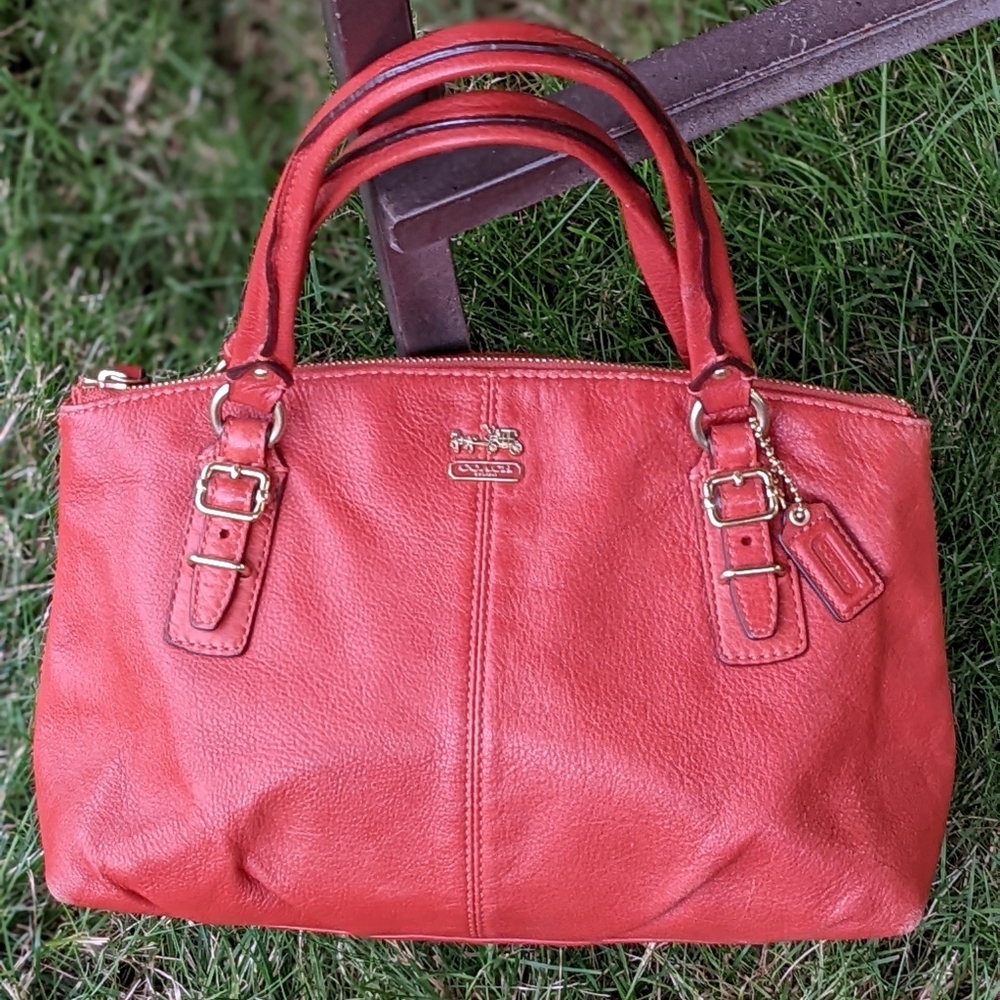 Coach | Madison Vintage Orange Red Small Leather Satchel Handbag Handbag